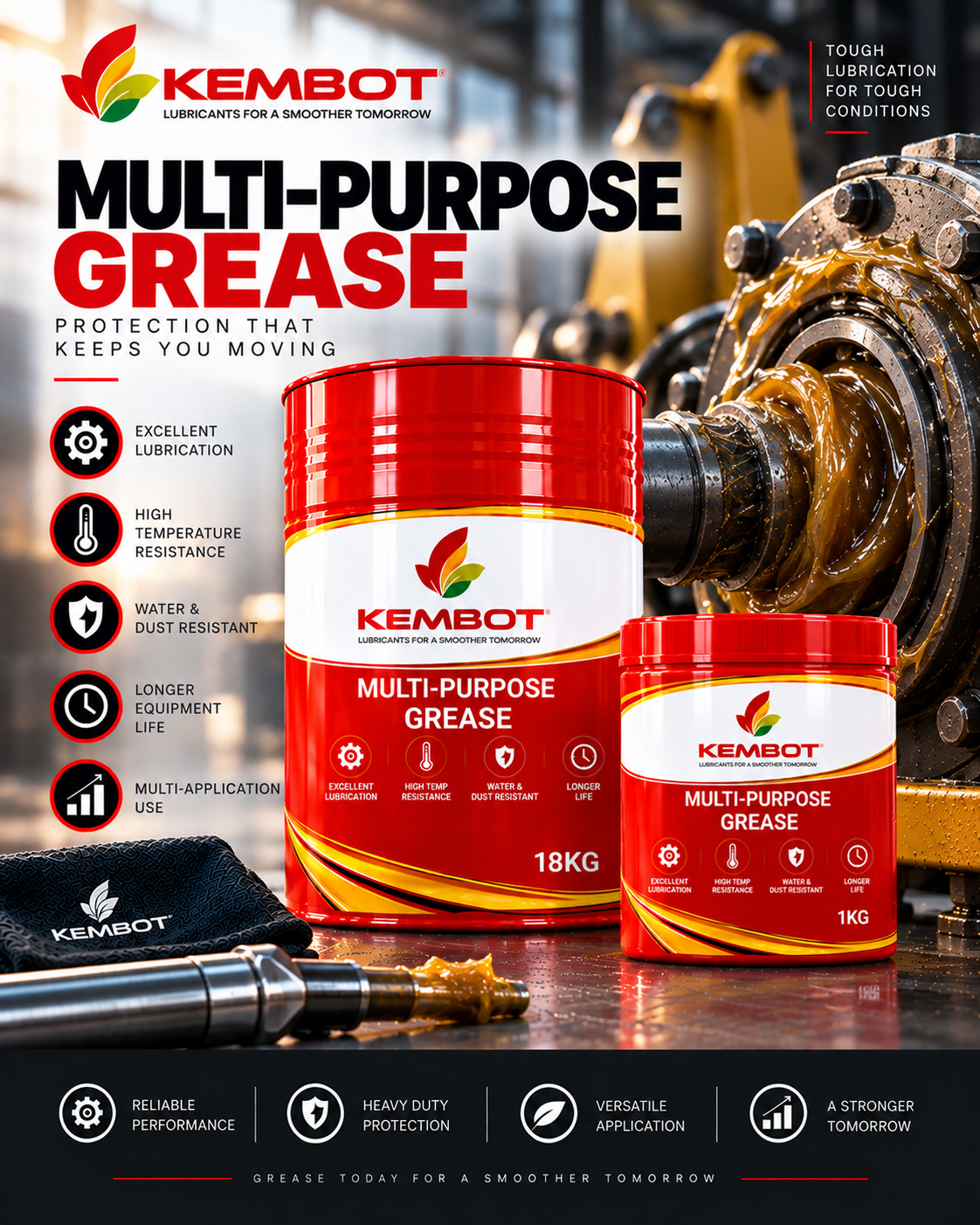 Industrial & Automotive Greases - AP3, EP2, COPPER, ALVANIA, EP 0, EP00